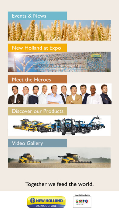 Emulate iPhone app New Holland Agriculture Expo Milano 2015 Official app using MyAndroid