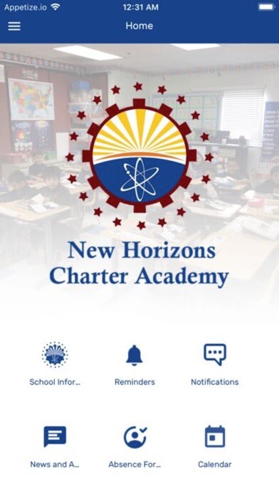 Emulate iPhone app New Horizons Charter Academy using MyAndroid Emulate iPhone app New Horizons Charter Academy using MyAndroid