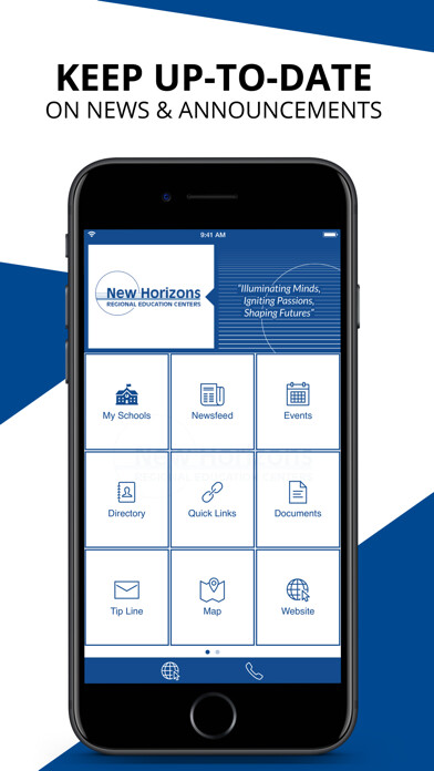 Emulate iPhone app New Horizons Regional Edu Ctrs using MyAndroid