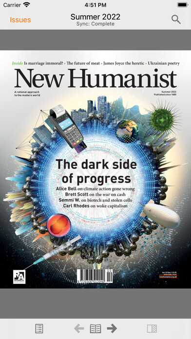 Emulate iPhone app New Humanist using MyAndroid