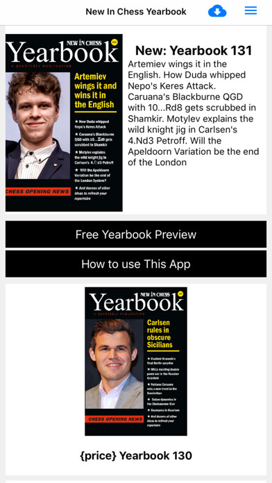 Emulate iPhone app New In Chess Yearbook using MyAndroid