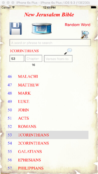 Emulate iPhone app New Jerusalem Bible using MyAndroid Emulate iPhone app New Jerusalem Bible using MyAndroid