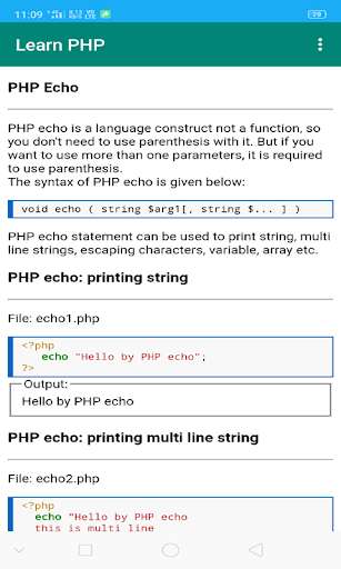 Run android online APK New Learn PHP from MyAndroid or emulate New Learn PHP using MyAndroid
