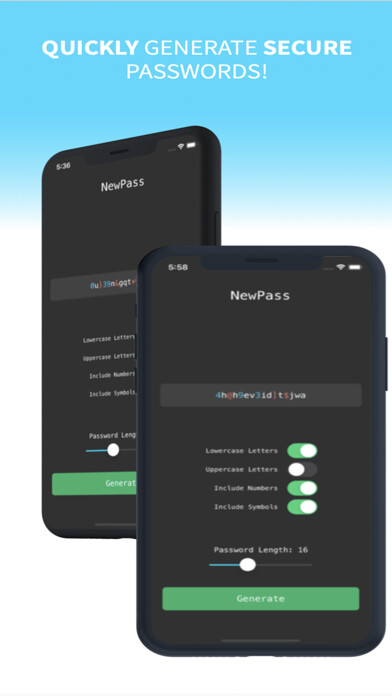 Emulate iPhone app NewPass - Password Generator using MyAndroid Emulate iPhone app NewPass - Password Generator using MyAndroid