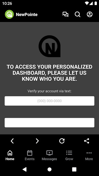 Emulate iPhone app NewPointe Community Church using MyAndroid