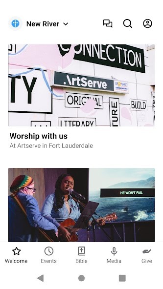 Emulate iPhone app New River Fellowship FTL using MyAndroid