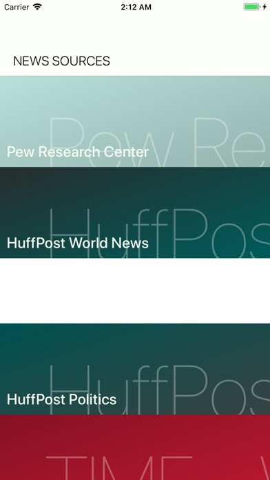Emulate iPhone app News Aggregator using MyAndroid
