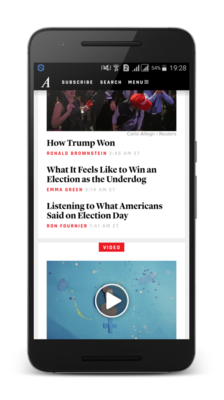 Emulate Android APK News for TheAtlantic