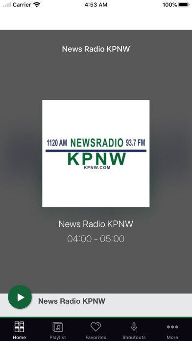 Emulate iPhone app News Radio KPNW using MyAndroid