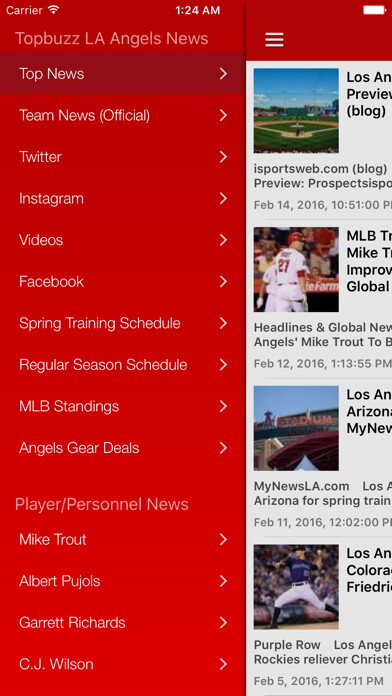 Emulate iPhone app News Surge for LA Angels Baseball News Free using MyAndroid Emulate iPhone app News Surge for LA Angels Baseball News Free using MyAndroid