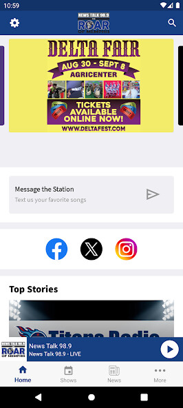 Emulate iPhone app News Talk 98.9 using MyAndroid