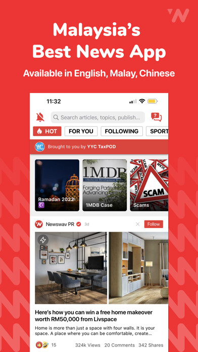 Emulate iPhone app Newswav - Latest Malaysia News using MyAndroid