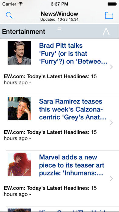Emulate iPhone app NewsWindow: Your News Reader on the Go using MyAndroid