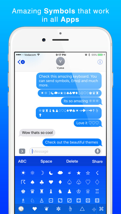 Emulate iPhone app New Symbols Keyboard with Infinity Themes using MyAndroid Emulate iPhone app New Symbols Keyboard with Infinity Themes using MyAndroid