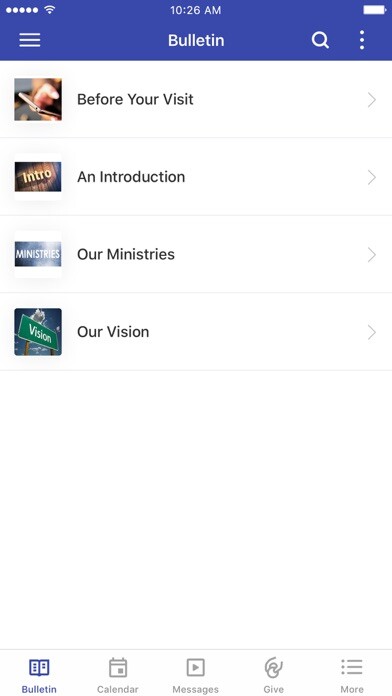 Emulate iPhone app New Vintage Church App using MyAndroid