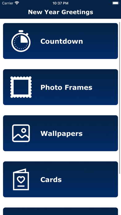 Emulate iPhone app New Year Cards & Greetings using MyAndroid