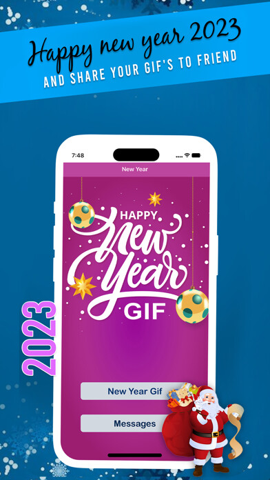 Emulate iPhone app New Year  & Christmas Gif using MyAndroid