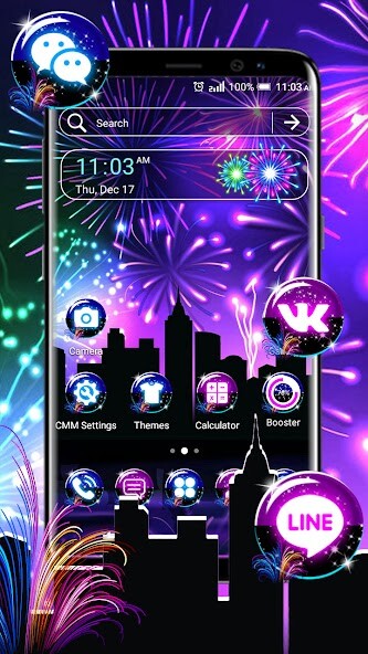 Run android online APK NewYear Fireworks Theme from MyAndroid or emulate NewYear Fireworks Theme using MyAndroid