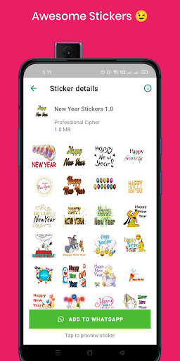 Run android online APK New Year Stickers for WA 2022 from MyAndroid or emulate New Year Stickers for WA 2022 using MyAndroid