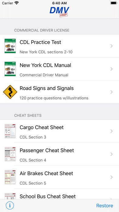 Emulate iPhone app New York CDL Test Prep using MyAndroid