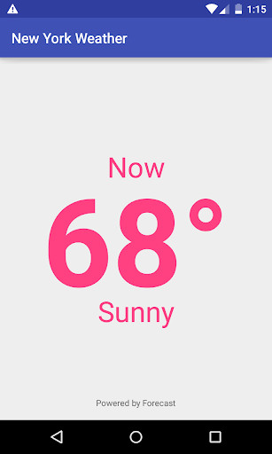 Emulate Android APK New York City Weather
