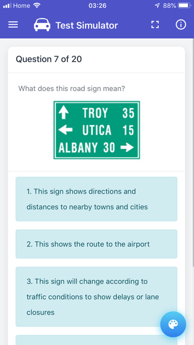 Emulate iPhone app New York Driving Test using MyAndroid