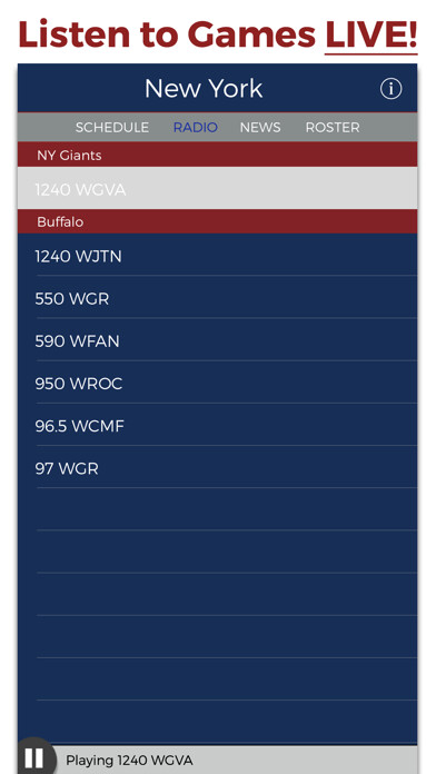 Emulate iPhone app New York Football Radio & Live Scores using MyAndroid Emulate iPhone app New York Football Radio & Live Scores using MyAndroid