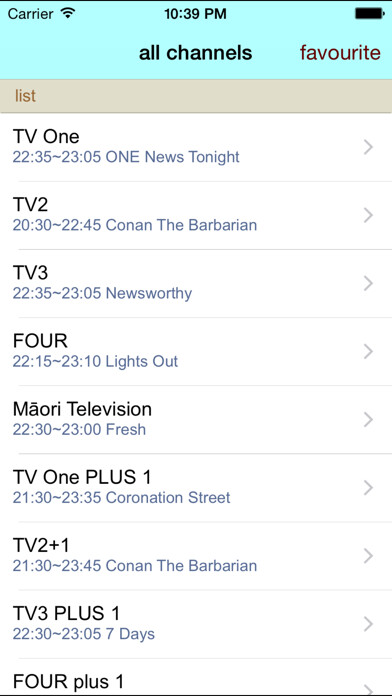 Emulate iPhone app New Zealand TV Guide using MyAndroid