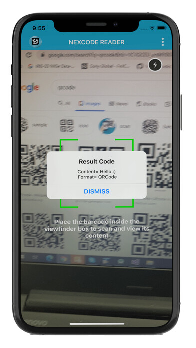 Emulate iPhone app NexCode Reader using MyAndroid