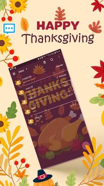 Run android online APK Next SMS Happy thanksgiving 2020  (2nd) Skin from MyAndroid or emulate Next SMS Happy thanksgiving 2020  (2nd) Skin using MyAndroid