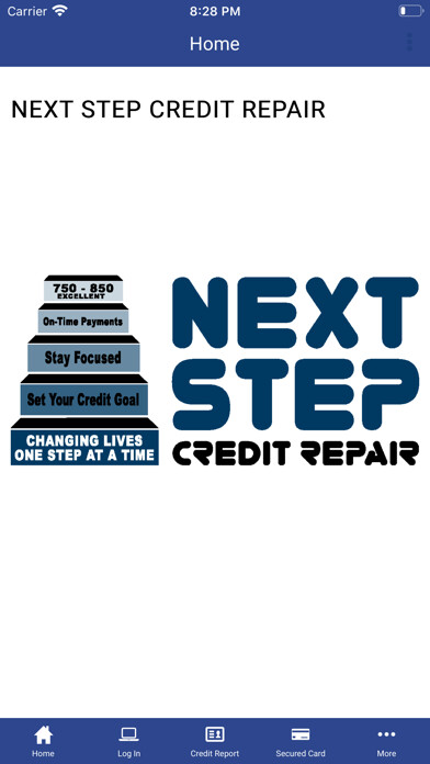 Emulate iPhone app Next Step Credit Repair using MyAndroid