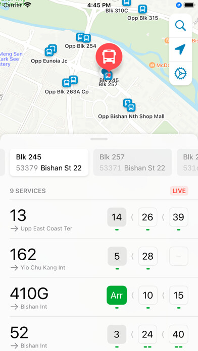Emulate iPhone app NextStop - Singapore using MyAndroid