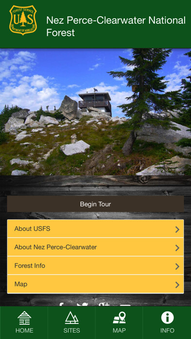 Emulate iPhone app Nez Perce-Clearwater National Forest using MyAndroid