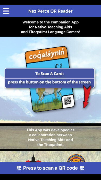 Emulate iPhone app Nez Perce QR Reader using MyAndroid Emulate iPhone app Nez Perce QR Reader using MyAndroid