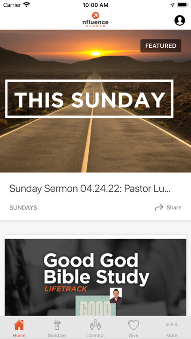 Emulate iPhone app Nfluence Church using MyAndroid