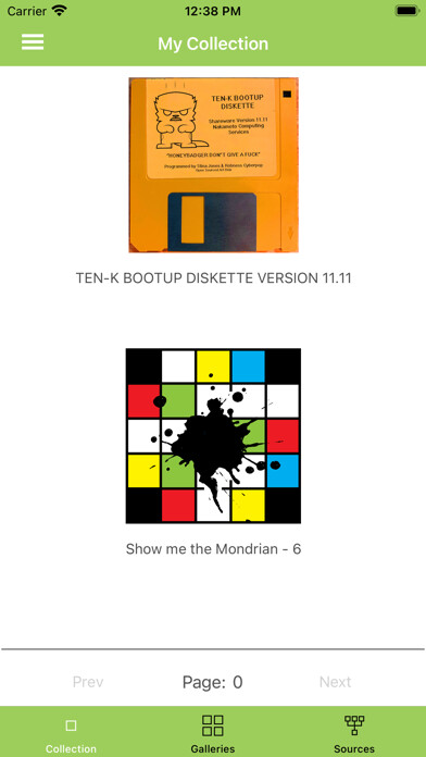 Emulate iPhone app NFT Gallery using MyAndroid