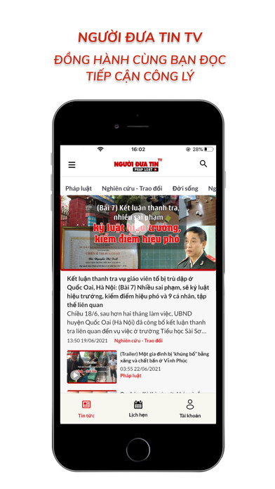 Emulate iPhone app Người đưa tin TV using MyAndroid Emulate iPhone app Người đưa tin TV using MyAndroid