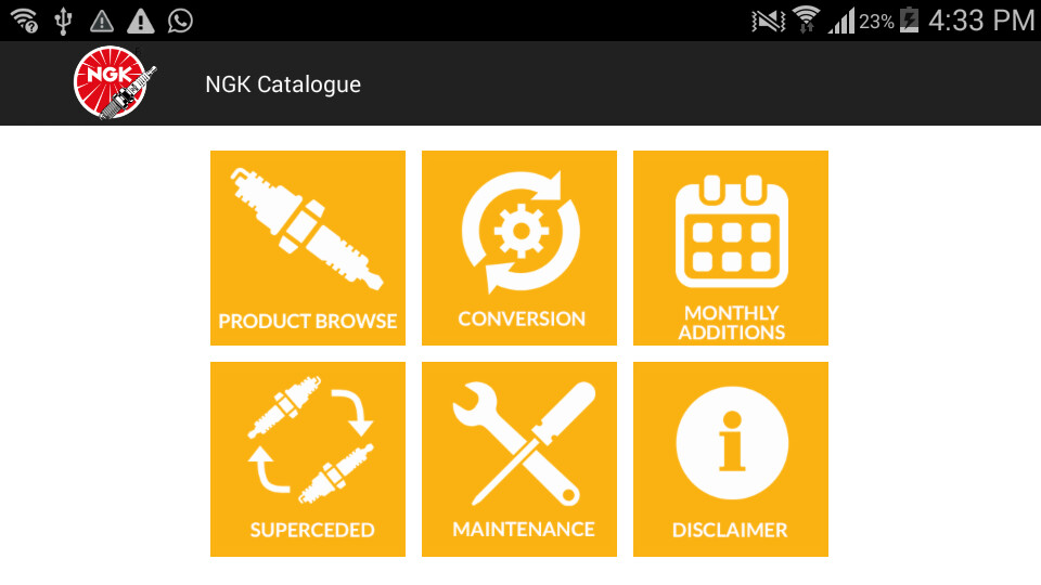 Run android online APK NGK Spark Plugs Catalogue (South Africa) from MyAndroid or emulate NGK Spark Plugs Catalogue (South Africa) using MyAndroid Run android online APK NGK Spark Plugs Catalogue (South Africa) from MyAndroid or emulate NGK Spark Plugs Catalogue (South Africa) using MyAndroid