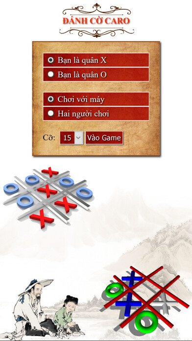 Emulate iPhone app Đánh Cờ Caro - Ca rô - Gomoku using MyAndroid