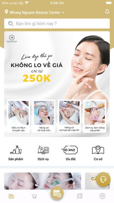 Emulate iPhone app Nhung Nguyen Beauty Center using MyAndroid