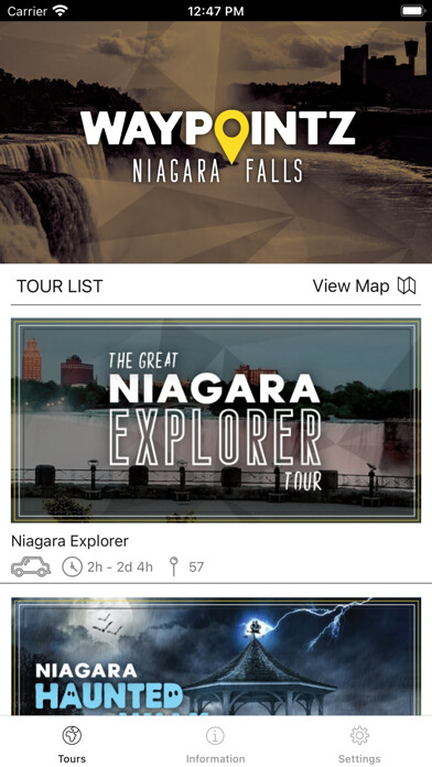 Emulate iPhone app Niagara Explorer: Waypointz using MyAndroid