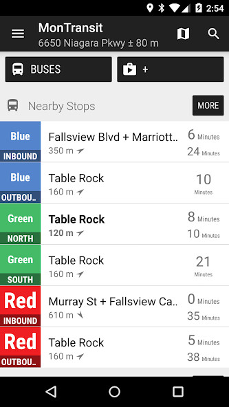 Emulate Android APK Niagara Falls WEGO Bus - MonTransit