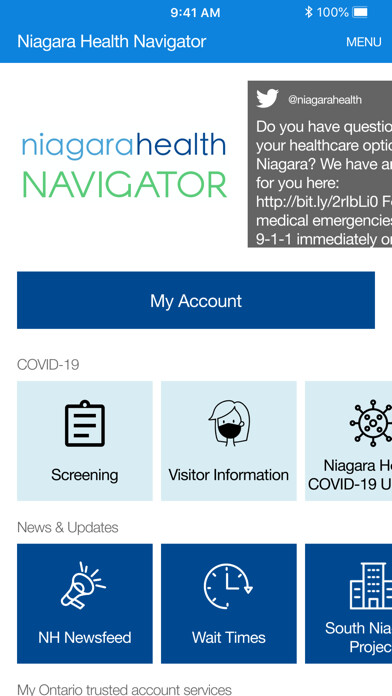 Emulate iPhone app Niagara Health Navigator using MyAndroid Emulate iPhone app Niagara Health Navigator using MyAndroid