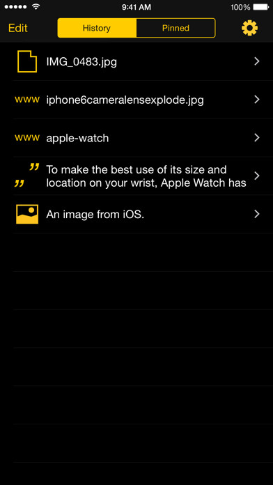 Emulate iPhone app Nice Clipboard: synced history using MyAndroid