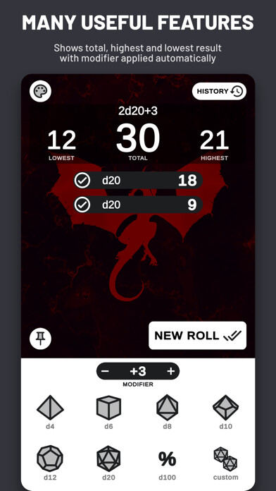 Emulate iPhone app Nice Dice Roller using MyAndroid