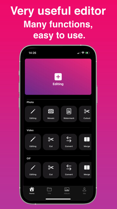 Emulate iPhone app NiceEditor - Photo Video Edit using MyAndroid