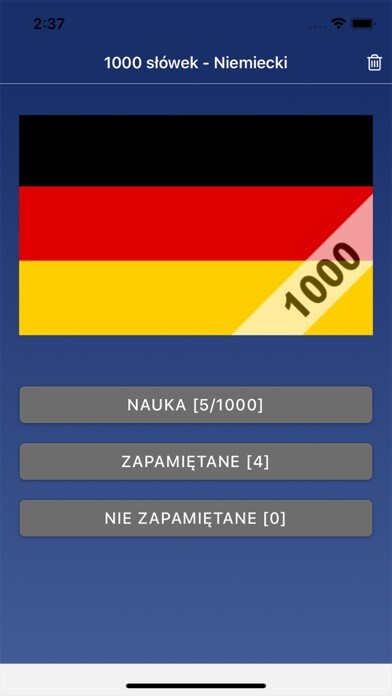 Emulate iPhone app Niemiecki 1000 słówek using MyAndroid