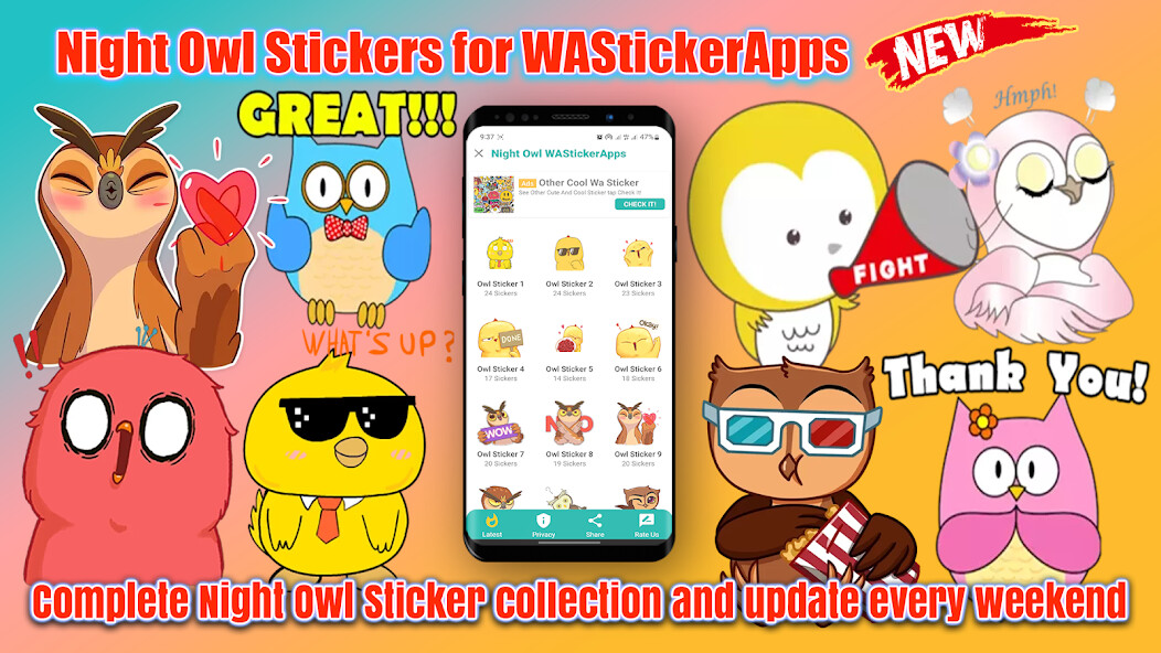 Run android online APK Night Owl Cute WASticker from MyAndroid or emulate Night Owl Cute WASticker using MyAndroid Run android online APK Night Owl Cute WASticker from MyAndroid or emulate Night Owl Cute WASticker using MyAndroid