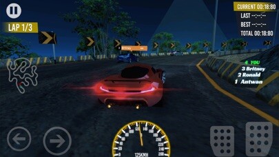 Emulate iPhone app Night Race Mountain Car Racing using MyAndroid