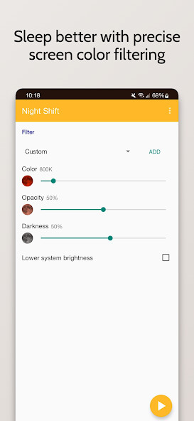 Run android online APK Night Shift — Blue Lite Filter from MyAndroid or emulate Night Shift — Blue Lite Filter using MyAndroid
